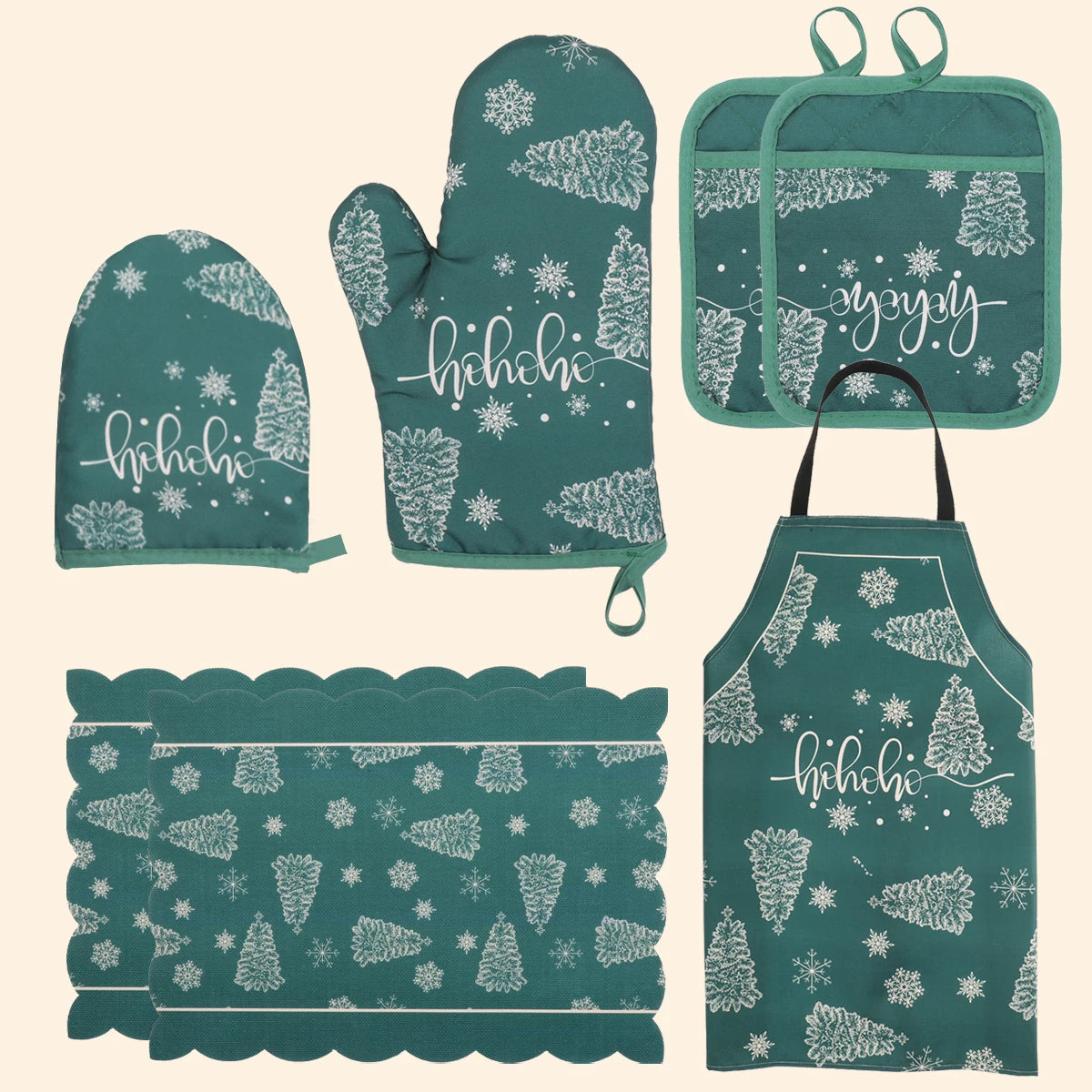 Ensemble de Noël Tablier + Manique