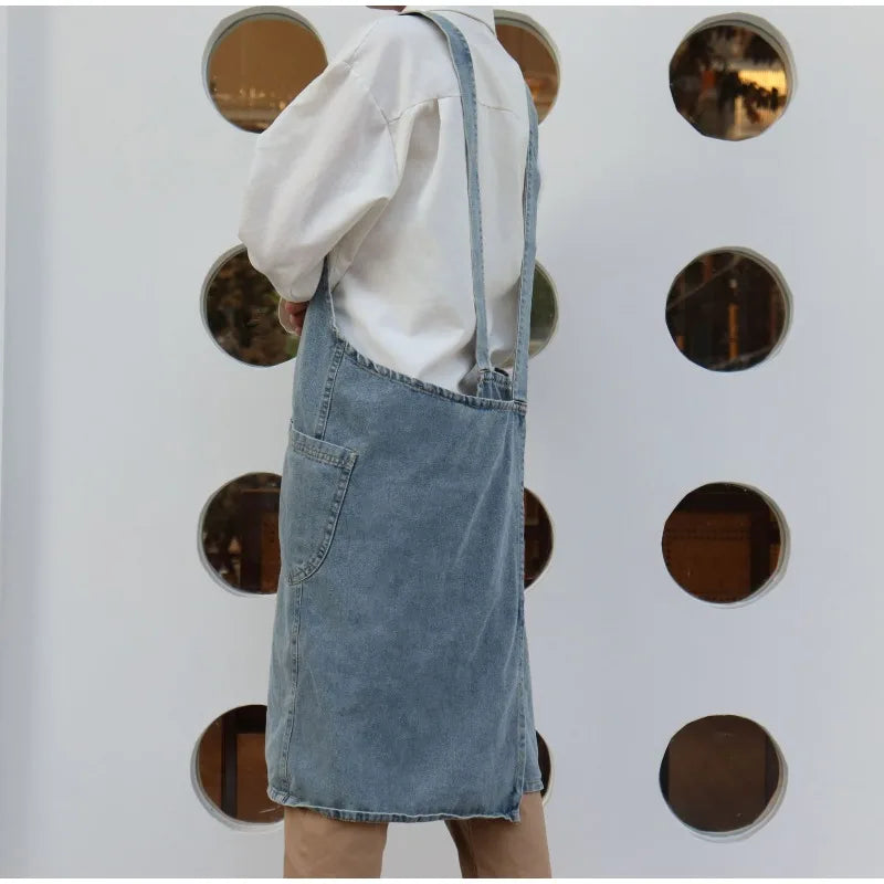 Tablier en jean denim recyclé