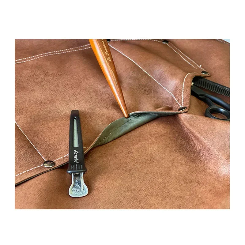 Tablier marron en cuir végan