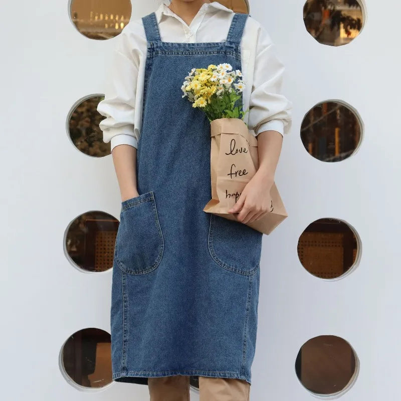 Tablier en jean denim recyclé