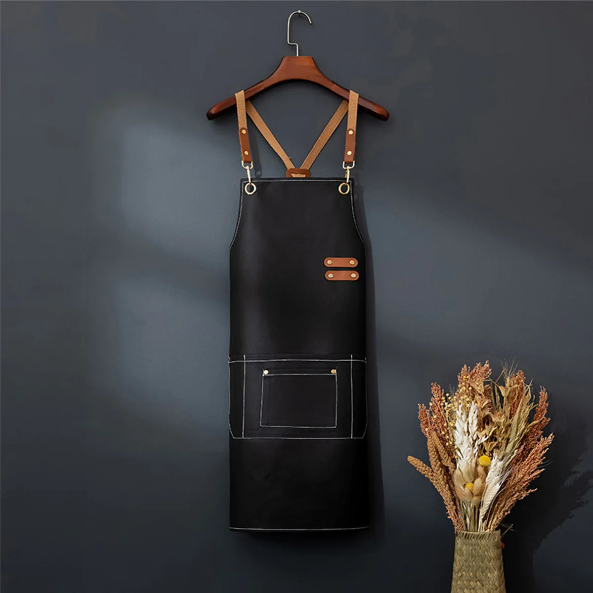 Tablier en cuir femme