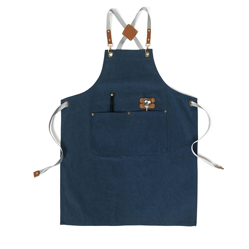Tablier de cuisine bleu