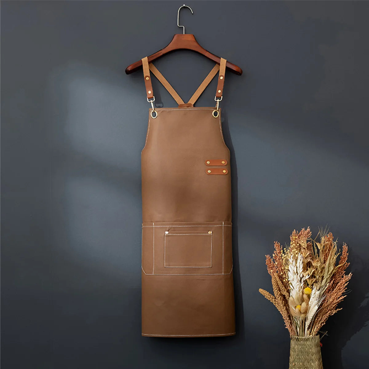 Tablier en cuir femme