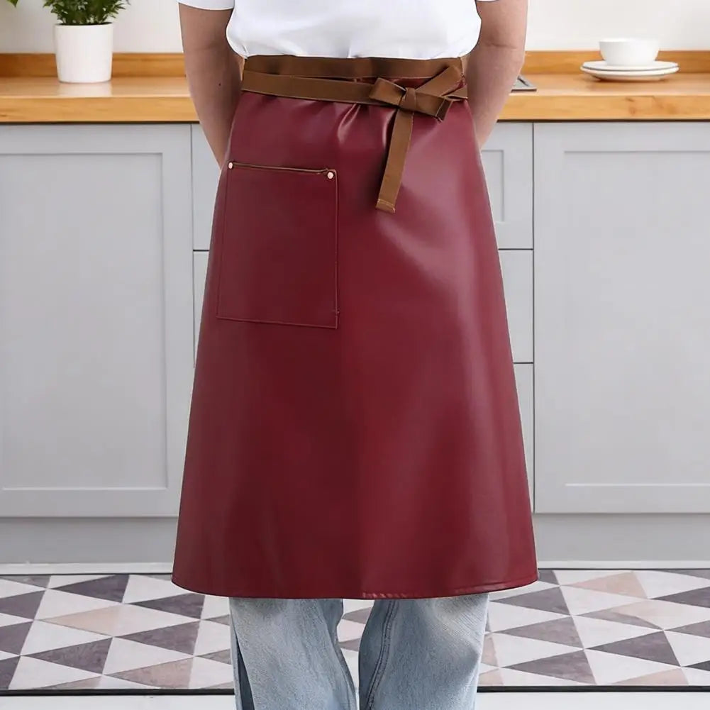 Tablier court en cuir