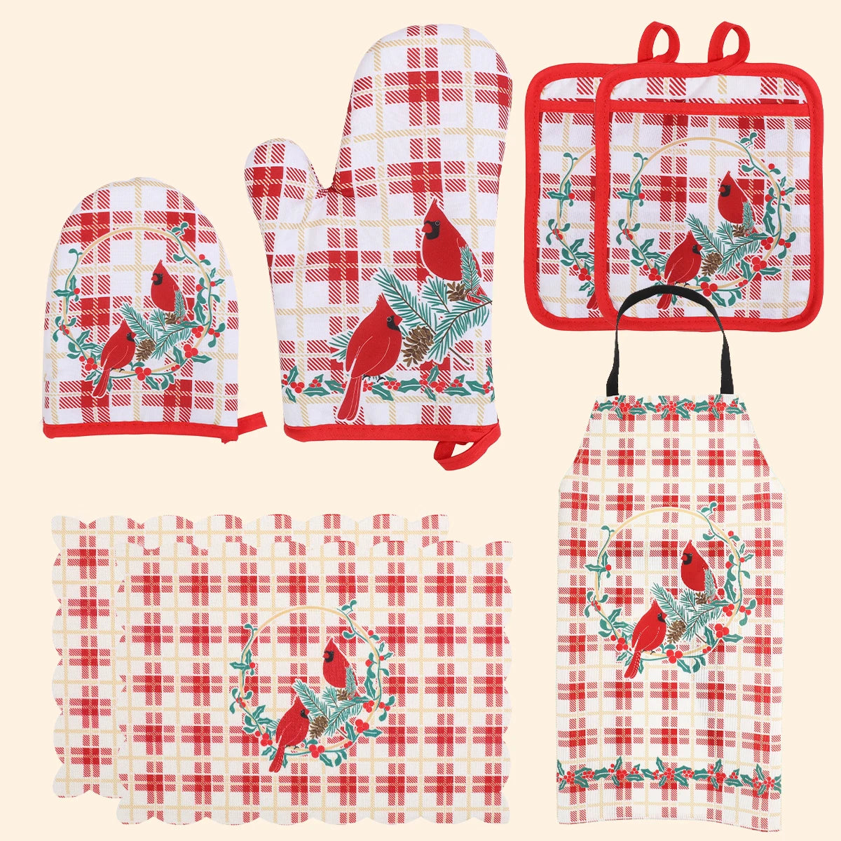 Ensemble de Noël Tablier + Manique