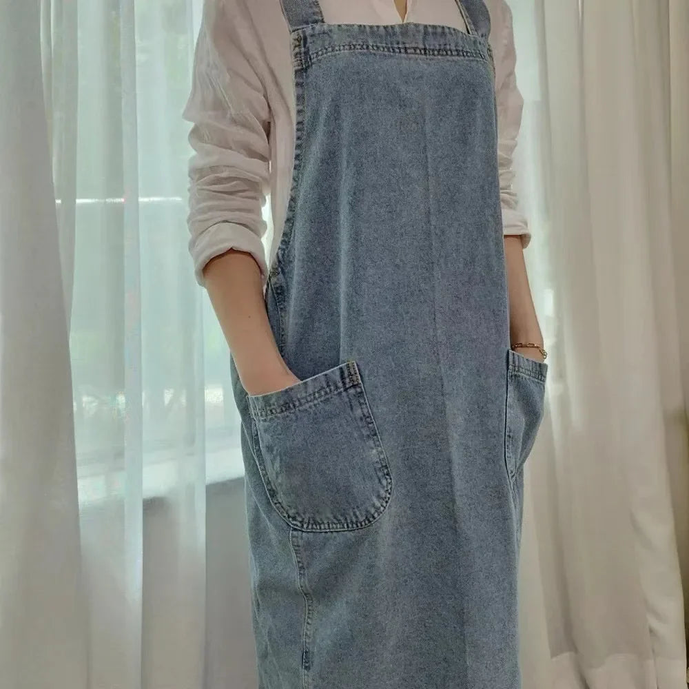 Robe tablier en jean