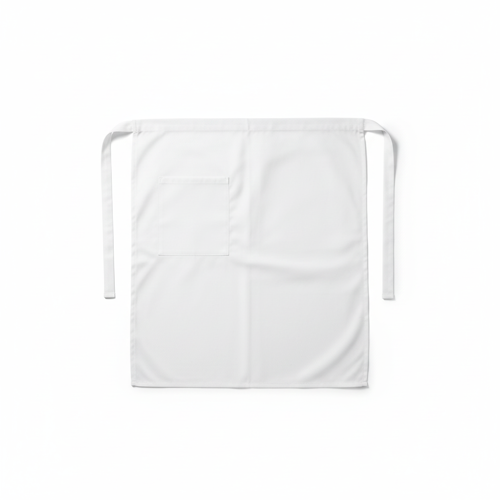 Flat lay fond blanc – Tablier court blanc