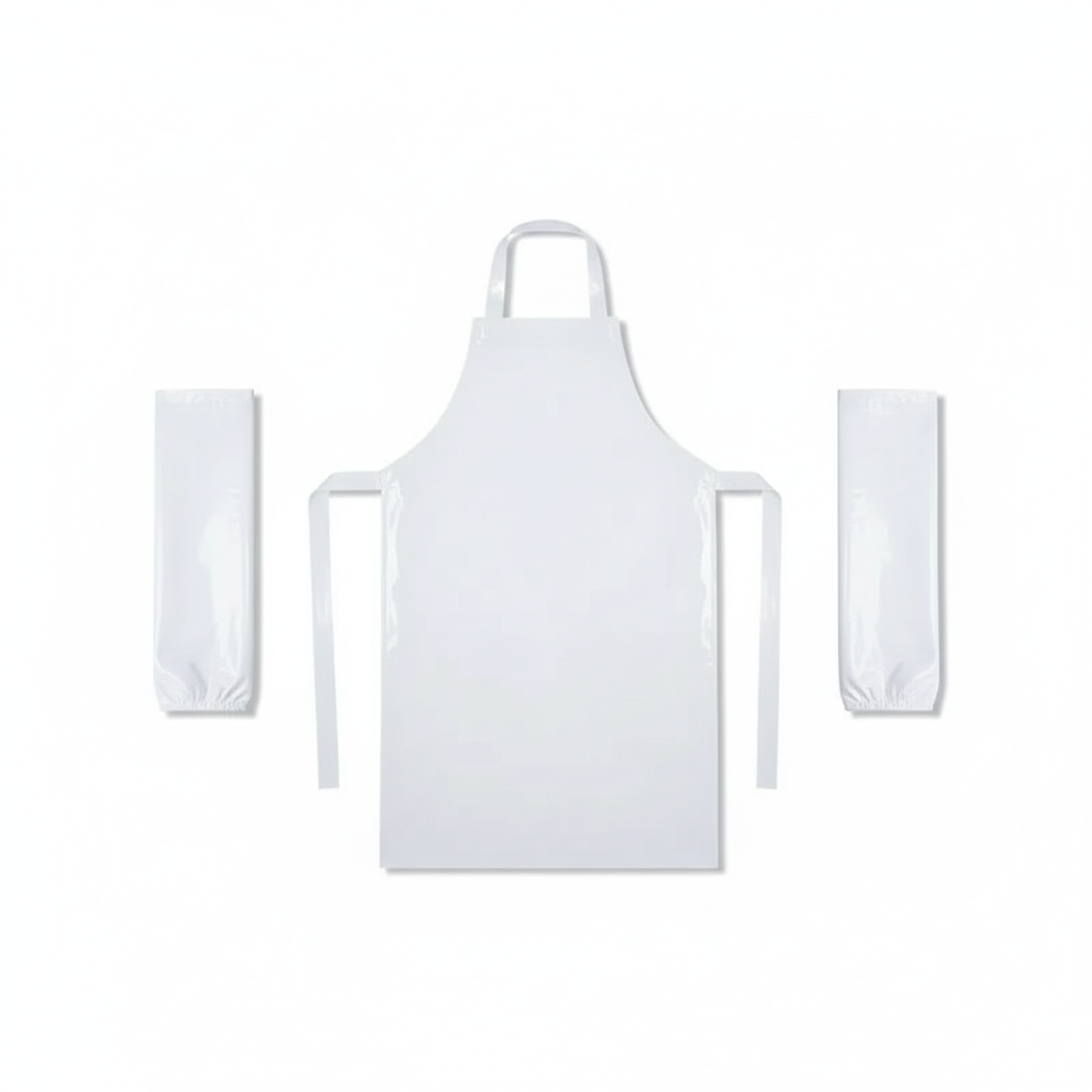 Flat lay tablier blanc + manches séparées