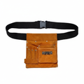 Tablier à outils en cuir de vachette, flat lay fond blanc, ceinture porte-outils