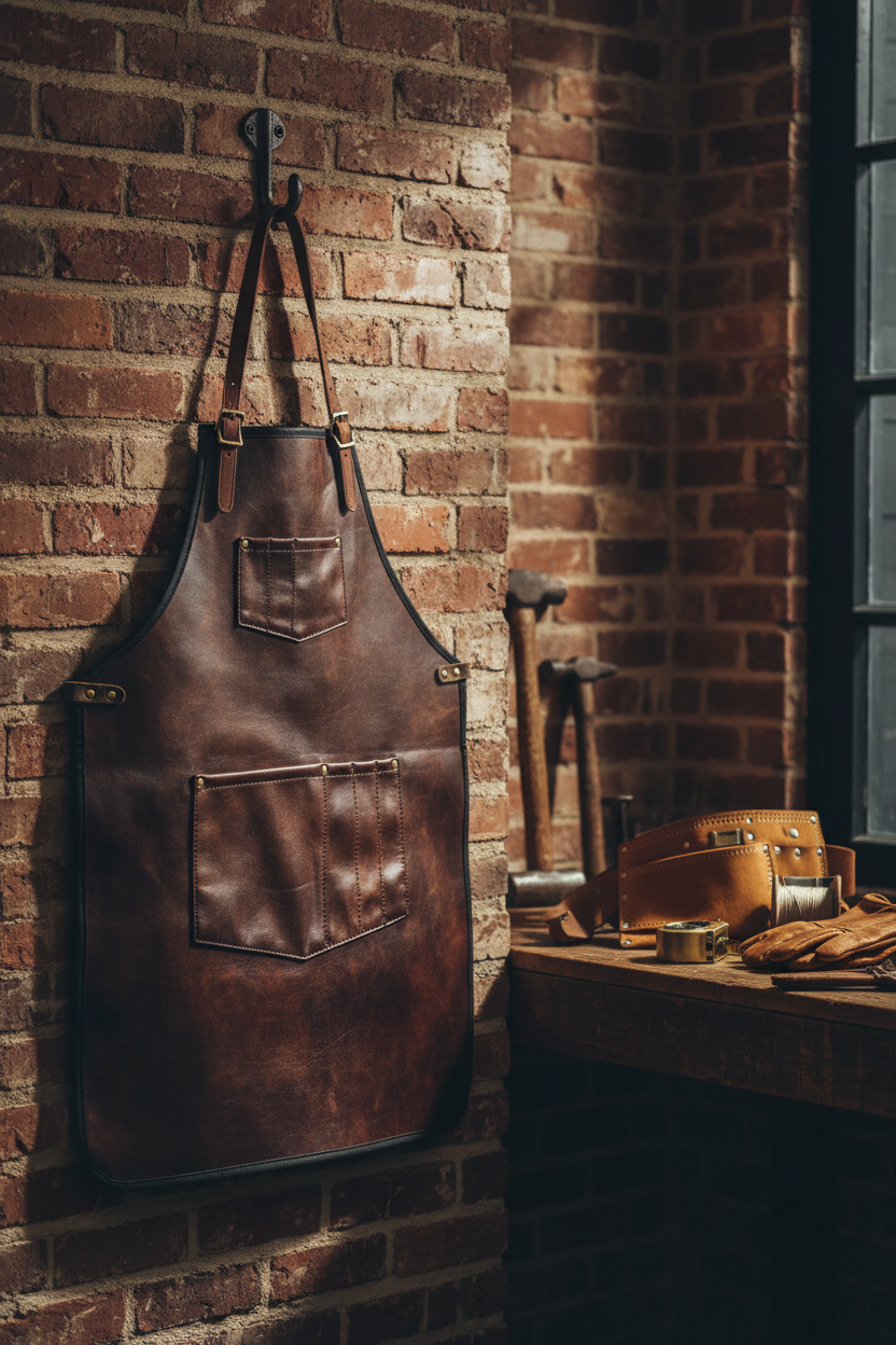 Tablier cuir marron cocoon
