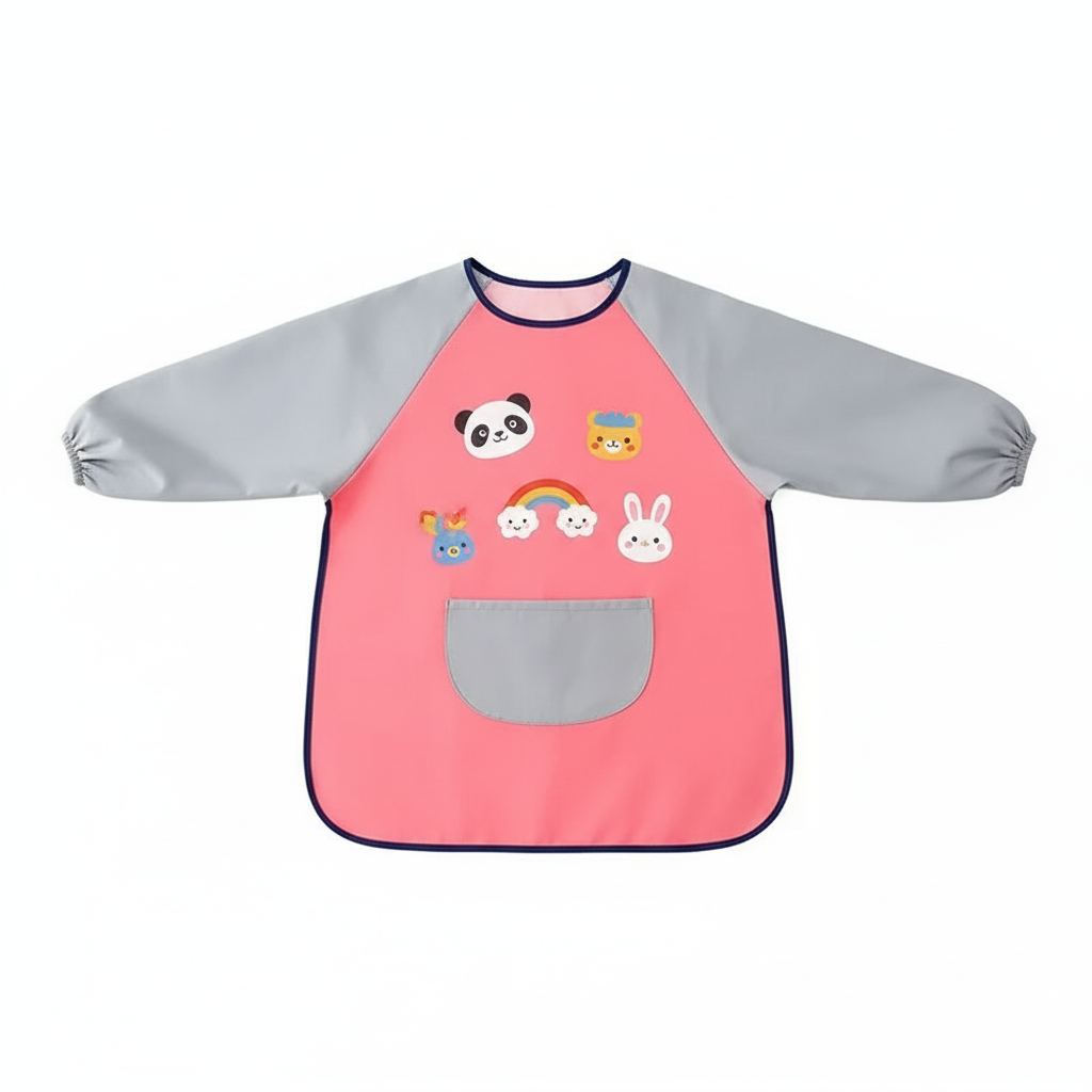 Tablier de peinture fille — flat lay fond blanc