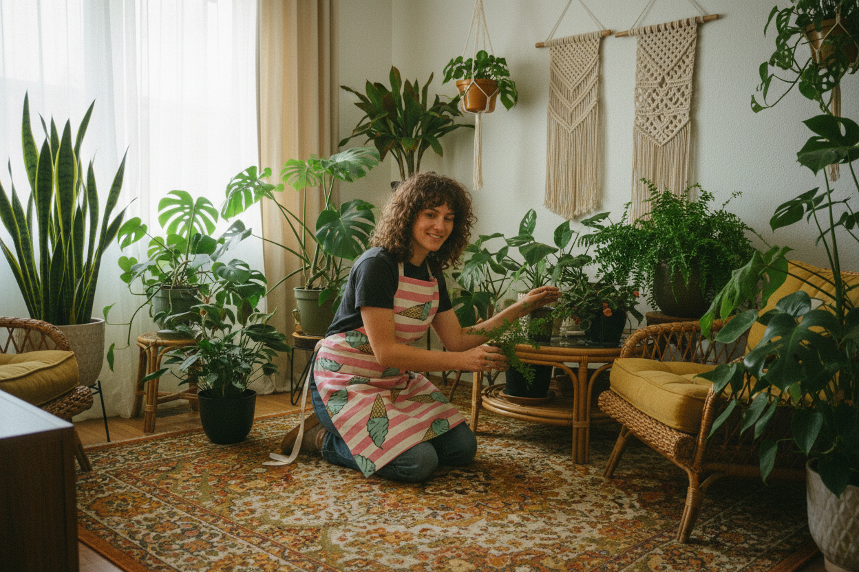 Tablier rétro 70 plantes